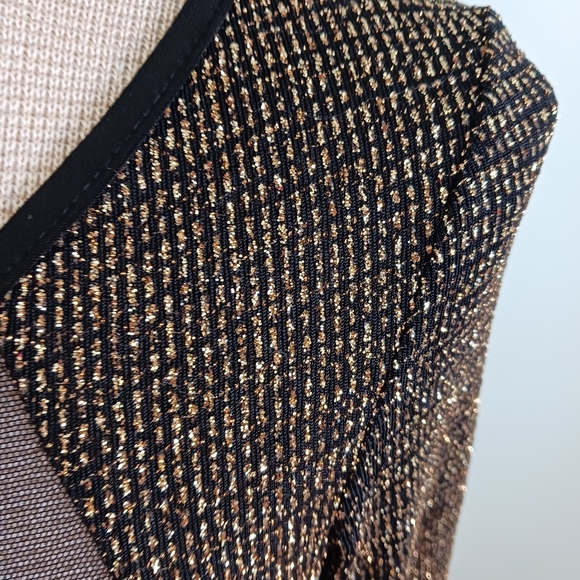 Size Small/ Medium Women’s Formal Sheet Dress Mermaid Prom Gold Black Sparkly - Picture 4 of 8